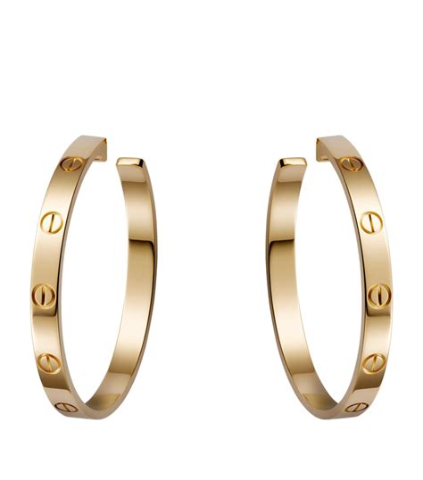 cartier love hoop earrings replica|18ct yellow gold hoop earrings.